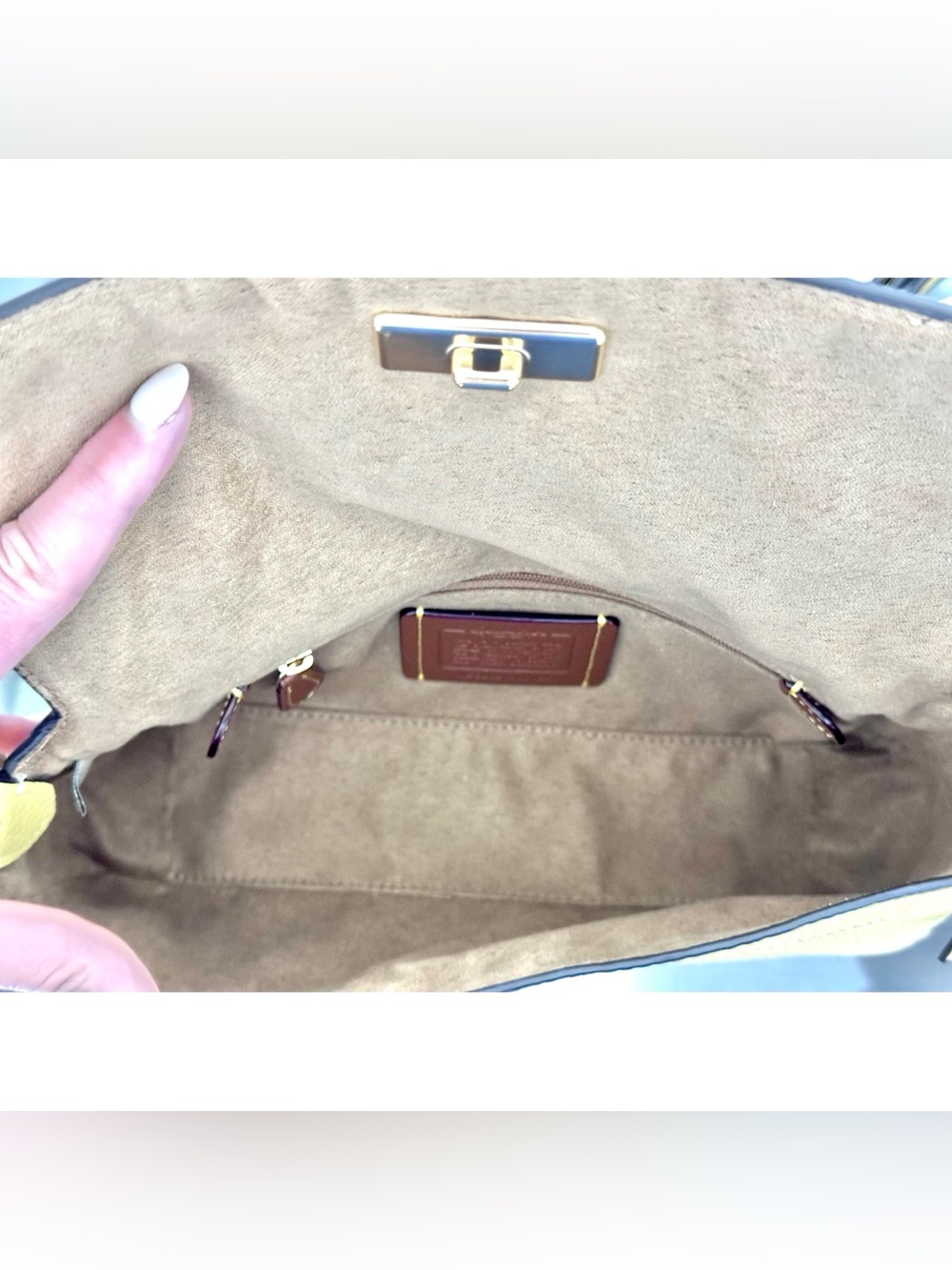 COACH Etta Small Flap Shoulder Bag, SOFT YELLOW - Picture 7 of 10